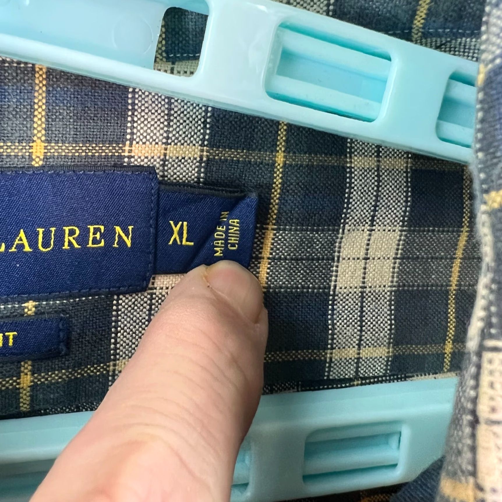 Ralph Lauren VINTAGE Ralph Lauren Shirt Men XL Blue Checkered Casual Long Sleeve Button-Up Classic 90s Size US XL / EU 56 / 4 - 6 Thumbnail