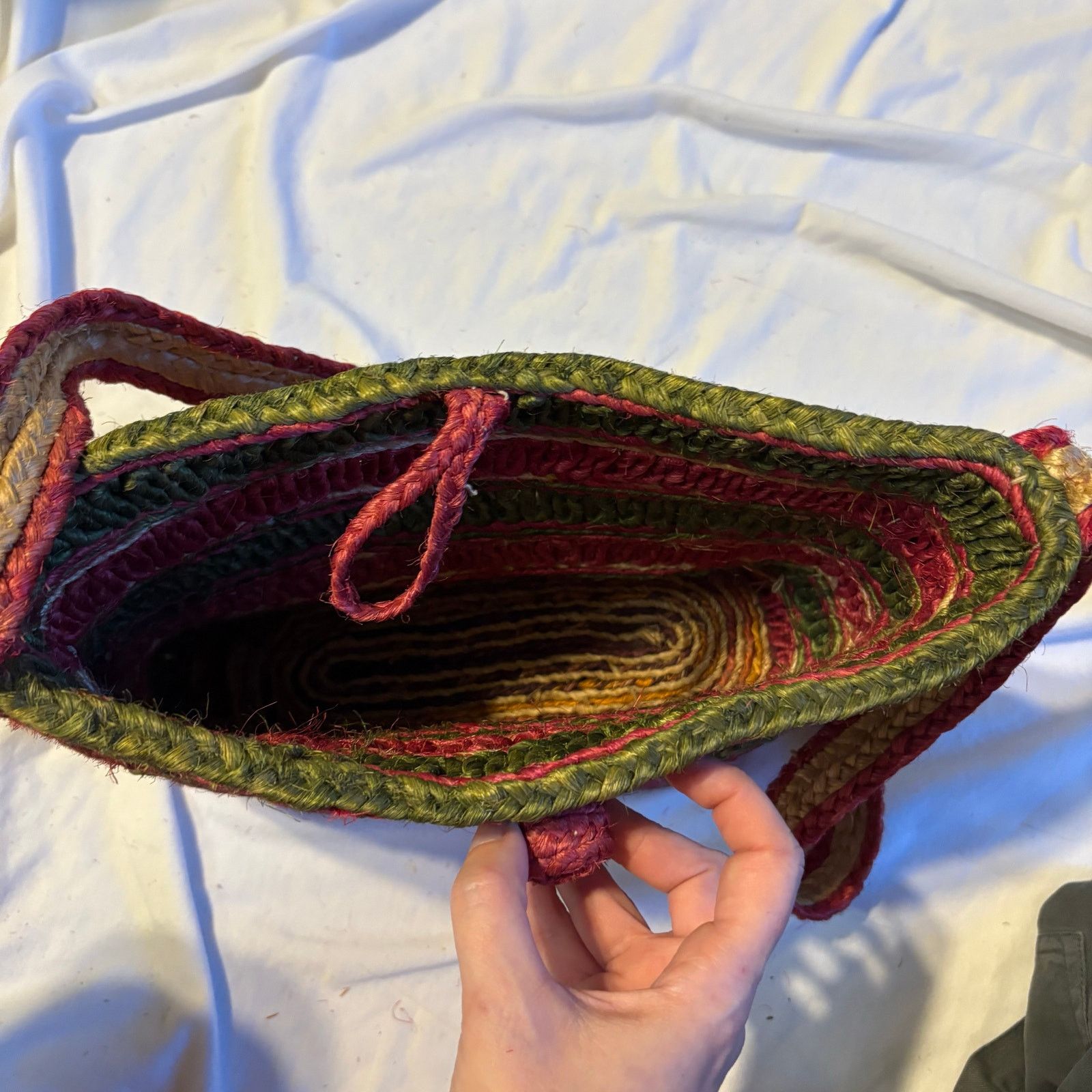 Other Handmade Woven Red Green Boho Shoulder Tote Artisan Pakistan Size ONE SIZE - 5 Thumbnail