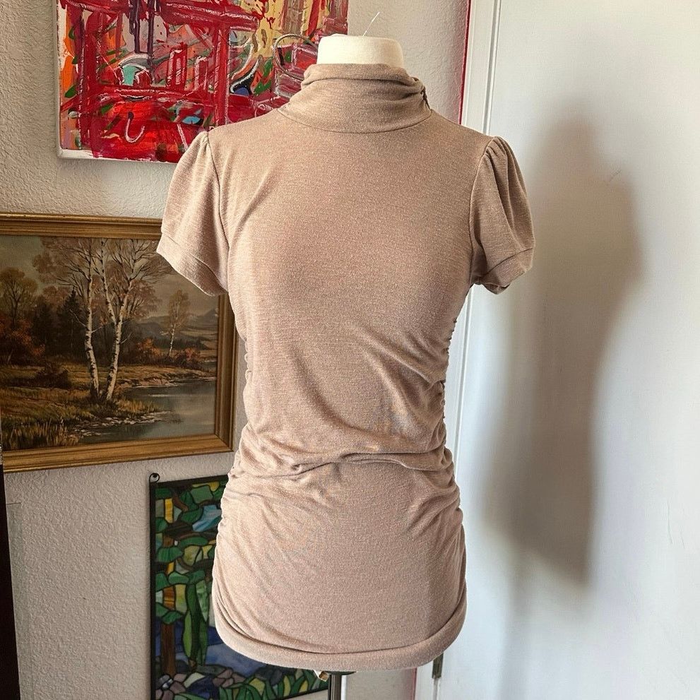 Other charlotte russe beige tan turtleneck bodycon knit dress Size L / US 10 / IT 46 - 1 Thumbnail