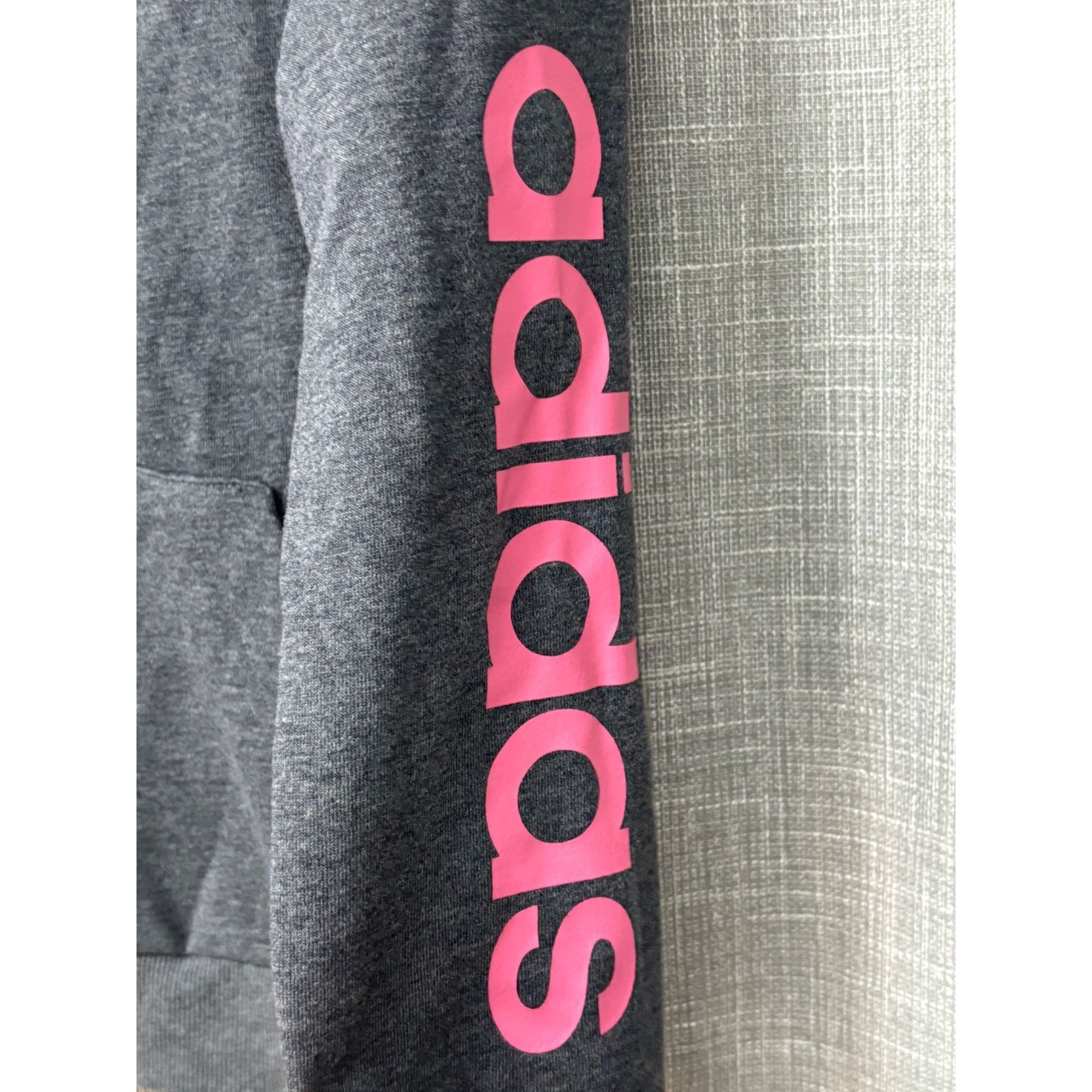 Adidas Adidas Women’s Linear Full Zip French Terry Hoodie, Dark Hea Size M / US 6-8 / IT 42-44 - 5 Thumbnail