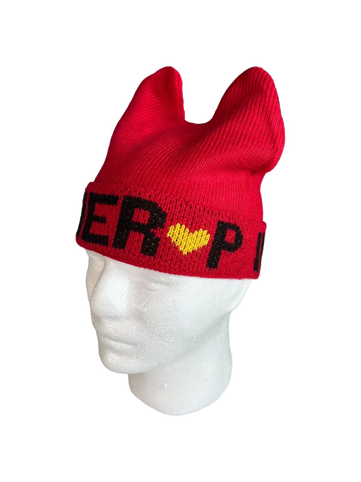 Devil Horn Red Inner💛P Beanie Hats