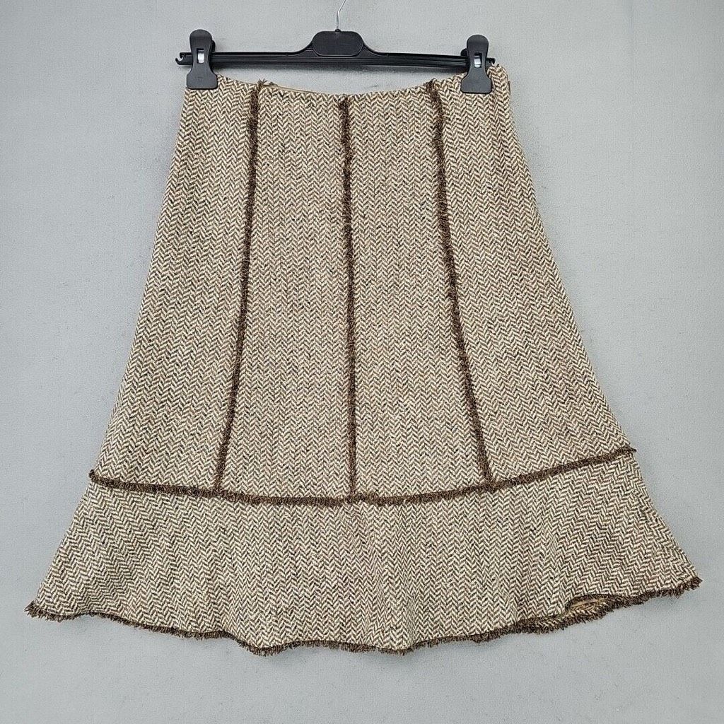 Ann Taylor Ann Taylor LOFT Women’s Brown and Cream Elegant Knee Length Size 30" / US 8 / IT 44 - 1 Thumbnail