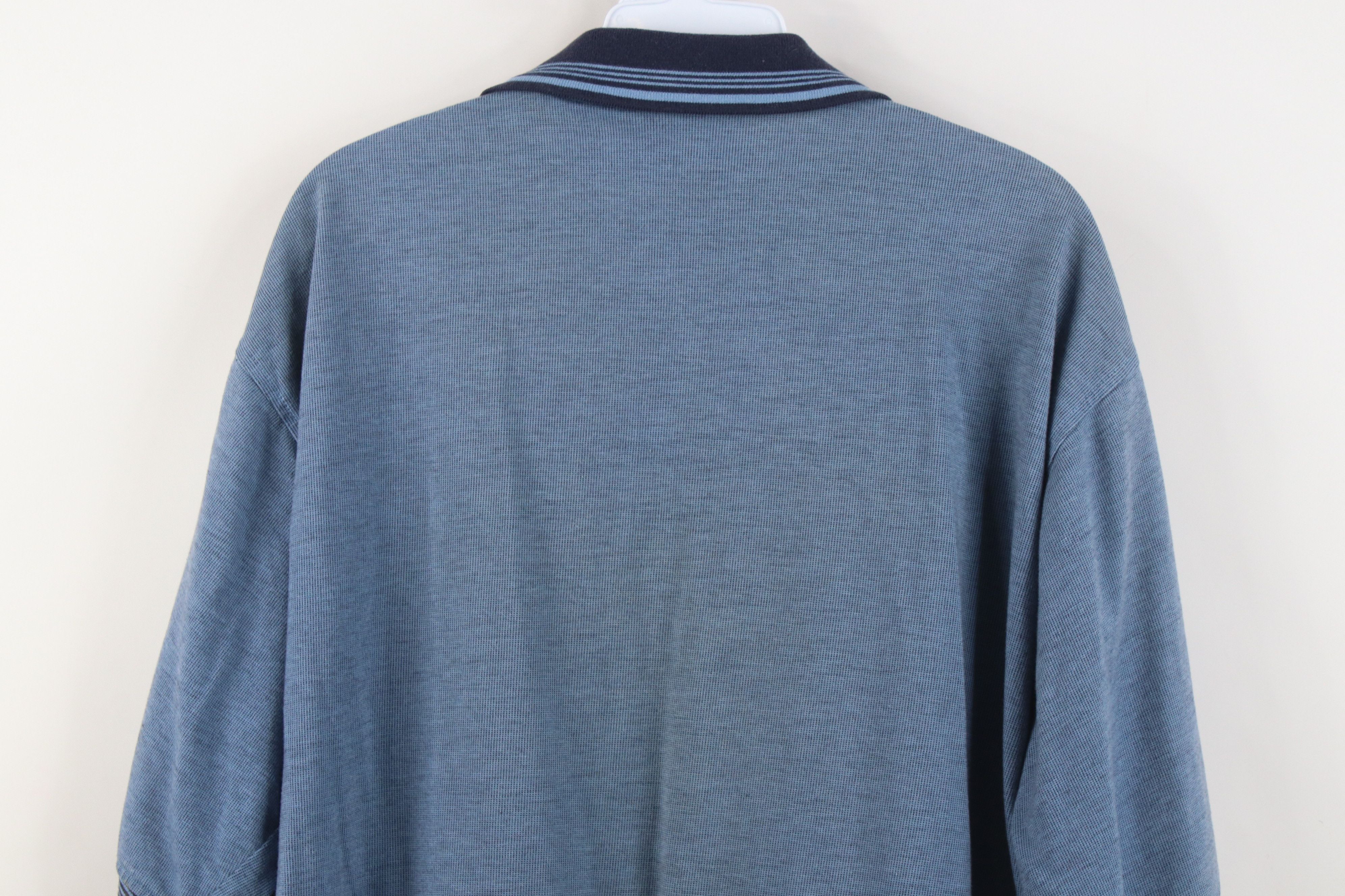 Vintage Vintage 90s Streetwear Knit Collared Golf Polo Shirt Blue Size US XL / EU 56 / 4 - 12 Thumbnail