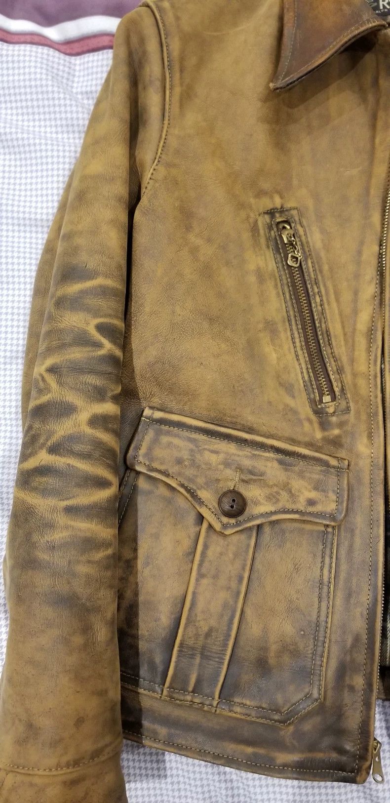 RRL Ralph Lauren RRL Ralph Lauren Newspaper boy's leather jacket, worn leat Size US S / EU 44-46 / 1 - 2 Thumbnail