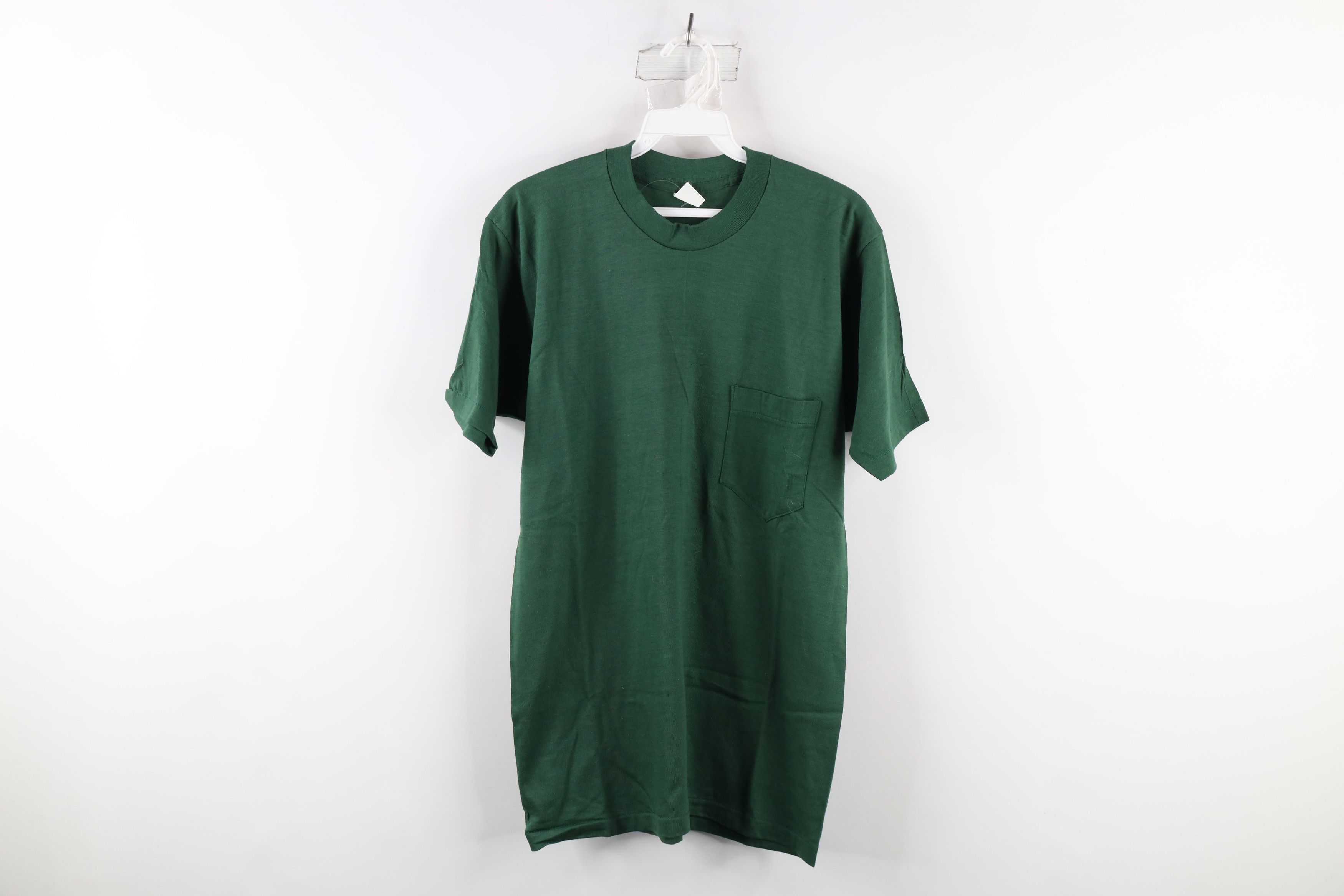 Vintage Deadstock Vintage 70s Streetwear Pocket T-Shirt Hunter Green Size US L / EU 52-54 / 3 - 1 Thumbnail