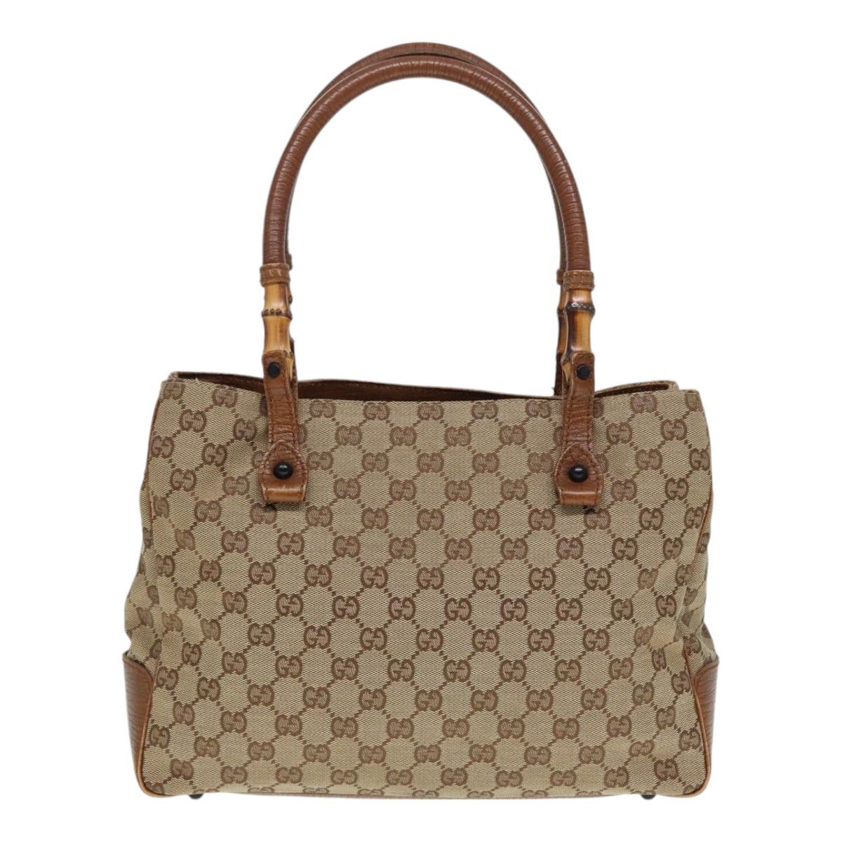 Gucci Bamboo Beige Canvas Tote Bag (Pre-Owned) Size ONE SIZE - 1 Thumbnail
