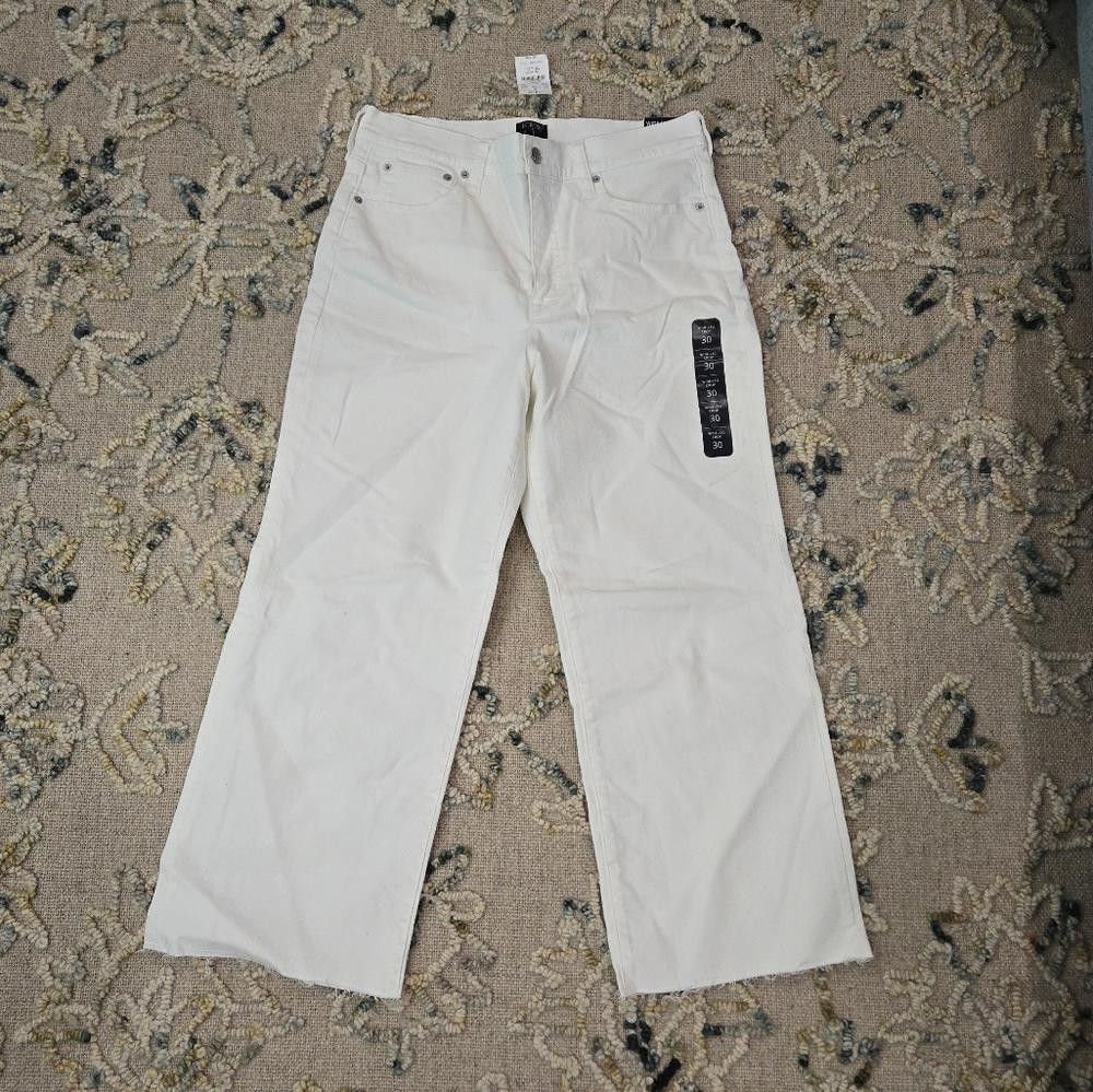 J.Crew J Crew Wide-Leg Crop Jean in All-Day Stretch Size 30" / US 8 / IT 44 - 2 Thumbnail