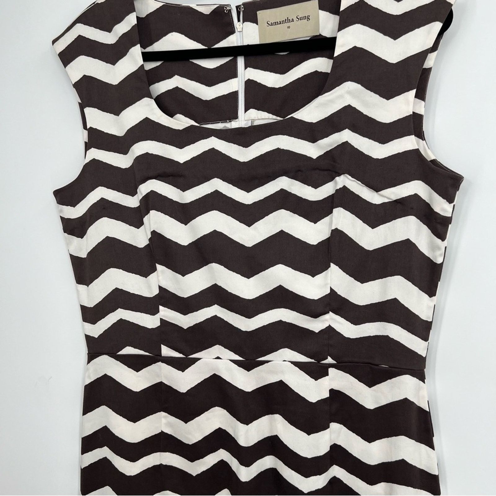 Samantha Sung Samantha Sung Bodycon Zig Zag Sheath Sleeveless Dress 10 Size L / US 10 / IT 46 - 4 Thumbnail