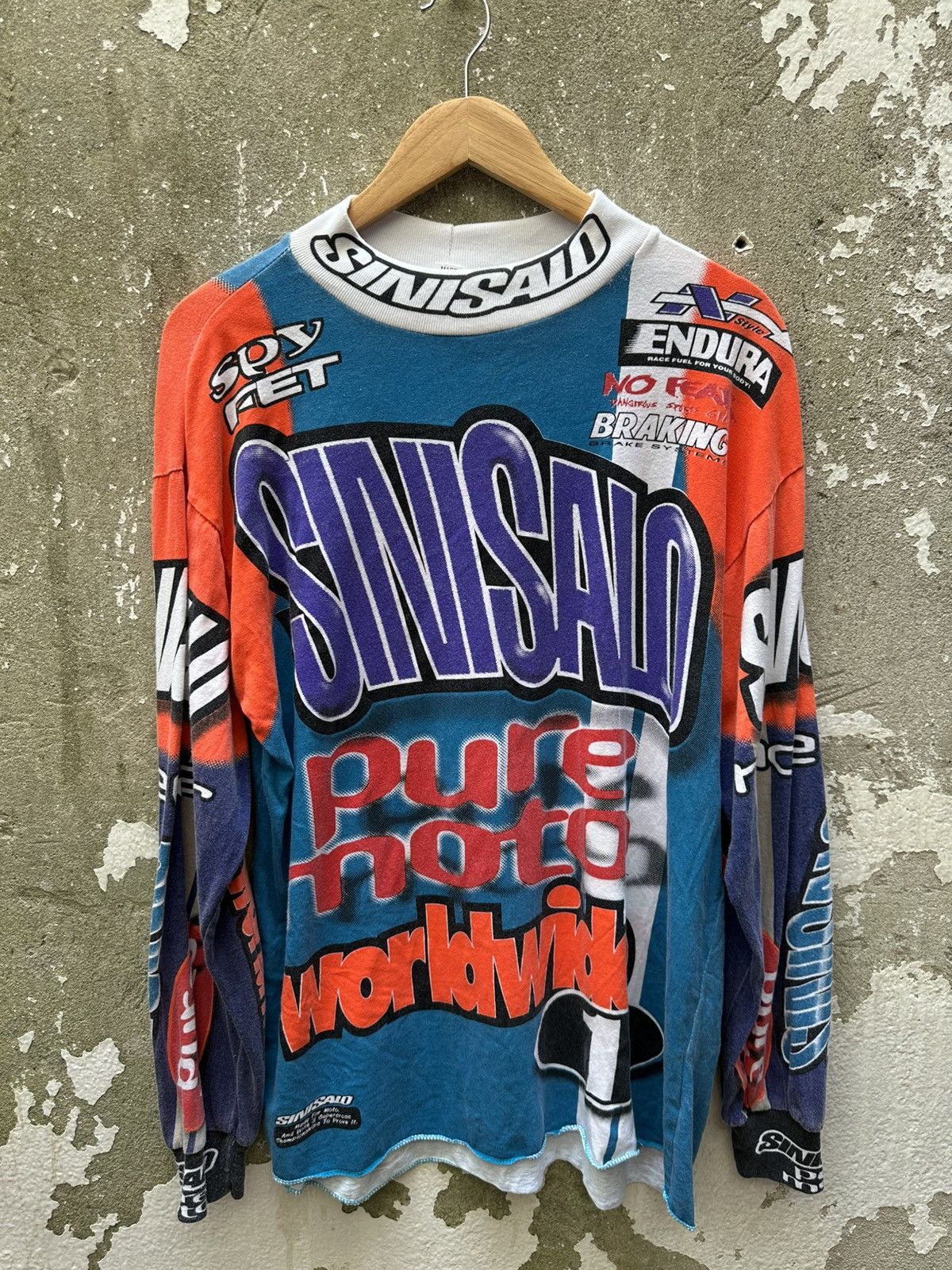 Sports Specialties Vintage 90's SINISALO Racing Motorcross LS Shirts Size US L / EU 52-54 / 3 - 3 Thumbnail