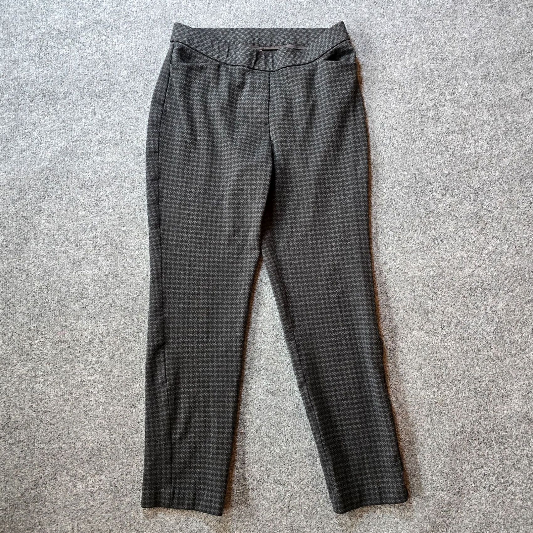J. Jill J. Jill Pants Womens Size Small Gray Houndstooth Ponte Slim Leg Pull On Capris Tapered Casual City Womens Size 28" / US 6 / IT 42 - 2 Thumbnail