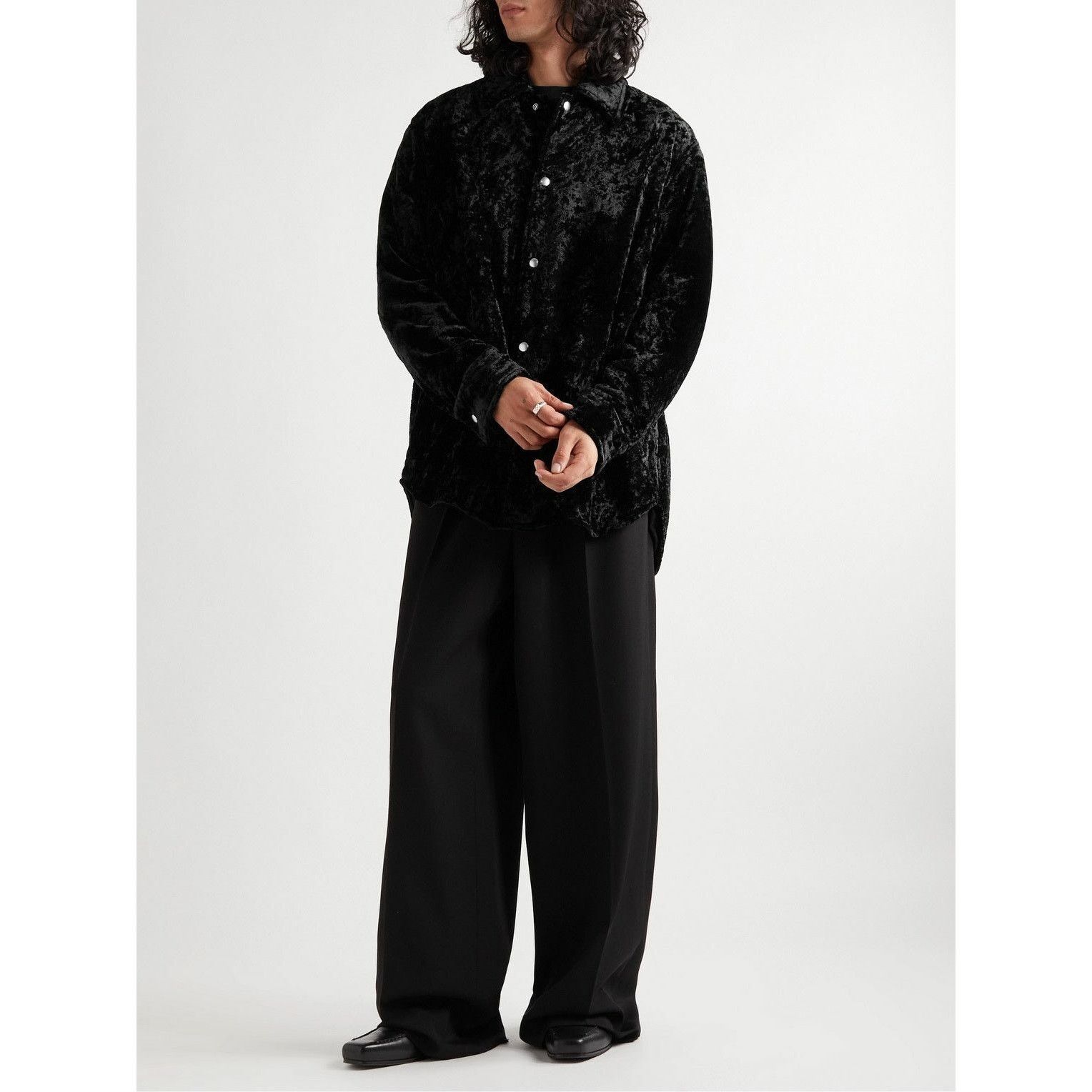 Jil Sander $1,500 Jil Sander - Padded Velvet Overshirt - Black - 48 Size US M / EU 48-50 / 2 - 1 Thumbnail