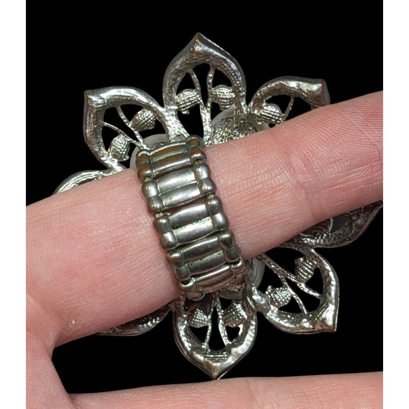 Other Whimsical Fairycore Floral AB Rhinestone Faux Pearl Stretch Size ONE SIZE - 5 Thumbnail