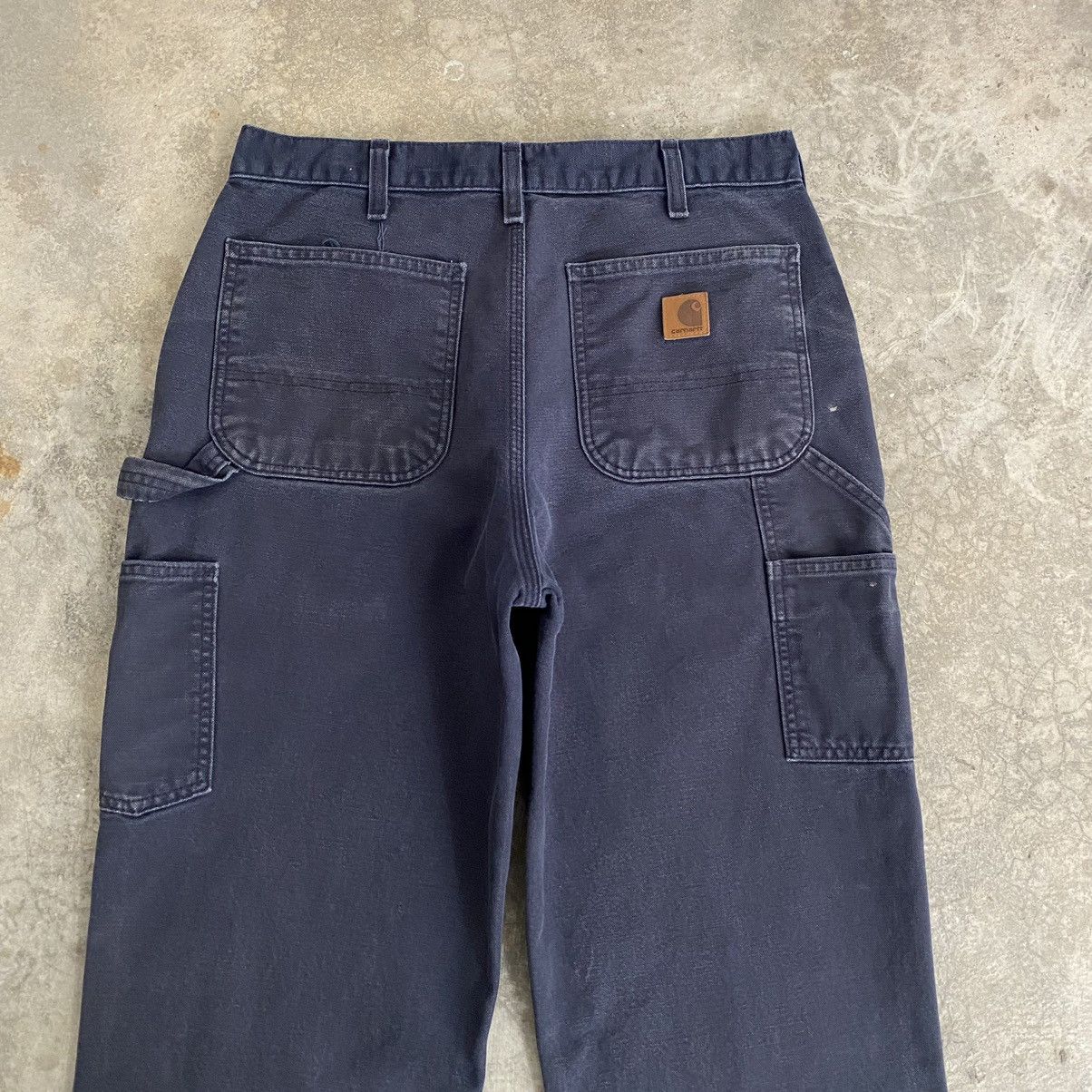 Carhartt Vintage Carhartt Faded Midnight Blue Carpenter Pants Size US 31 - 18 Thumbnail