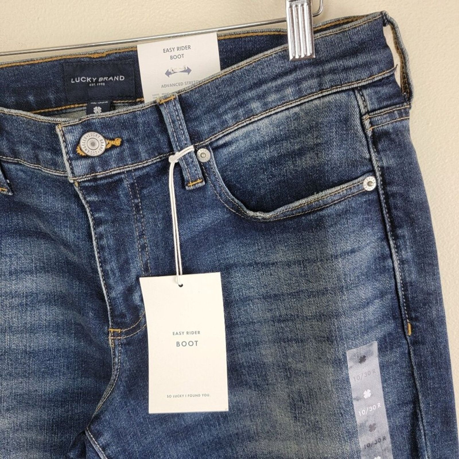 Lucky Brand Lucky Brand Womens Easy Rider Bootcut Jeans Blue Distressed Size 30" / US 8 / IT 44 - 6 Thumbnail