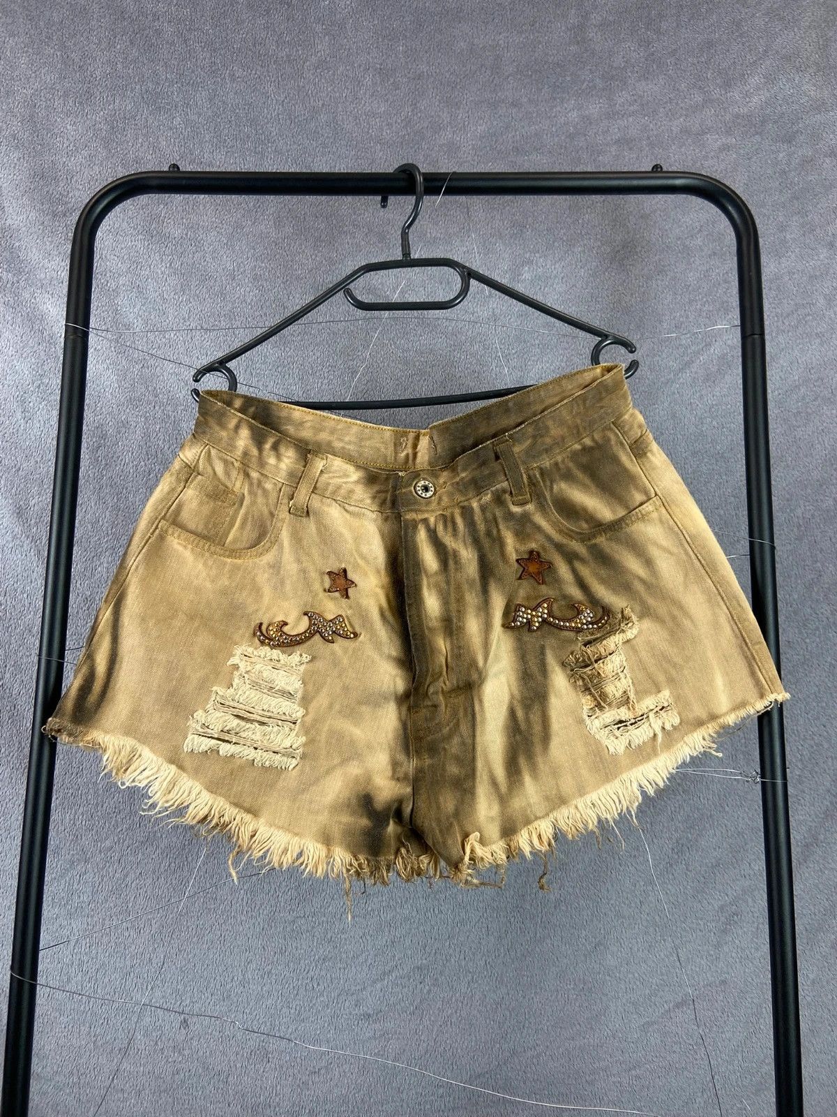 Vintage Vintage Cowboy Denim Shorts Blue Y2K XL Size 30" / US 8 / IT 44 - 2 Thumbnail