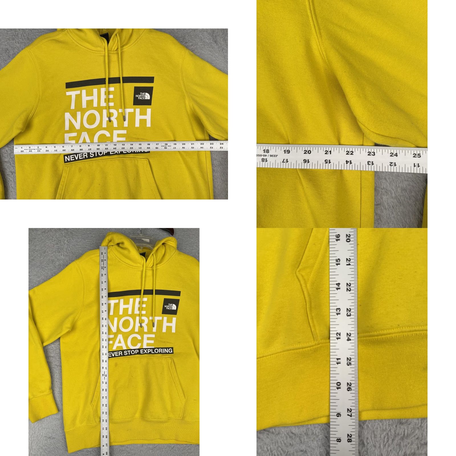 The North Face VINTAGE The North Face Hoodie Mens L Yellow Box Logo Never Stop Exploring Jersey Size US L / EU 52-54 / 3 - 8 Thumbnail