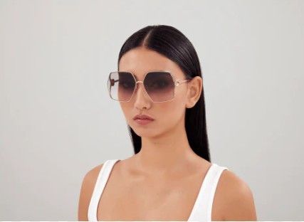 Gucci Gucci GG1323S 001 Sunglasses Gold Square Frame, Grey Lenses Size ONE SIZE - 2 Thumbnail