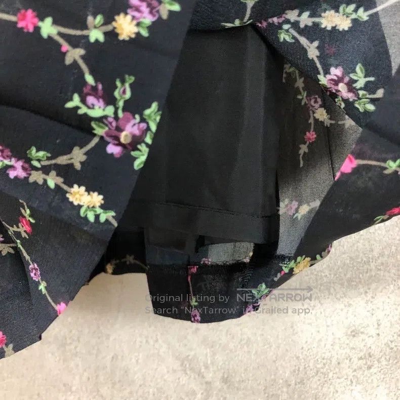 Junya Watanabe Junya Watanabe size S Floral Pleated Long Skirt Black Size 25" / US 0 / IT 36 - 7 Thumbnail