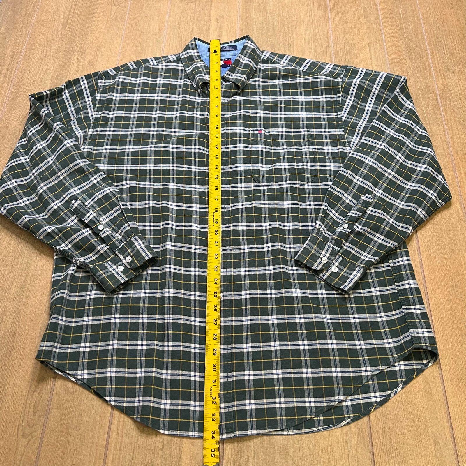 Tommy Hilfiger Tommy Hilfiger Plaid Button Down Shirt Mens XL Green Cotton Size US XL / EU 56 / 4 - 7 Thumbnail