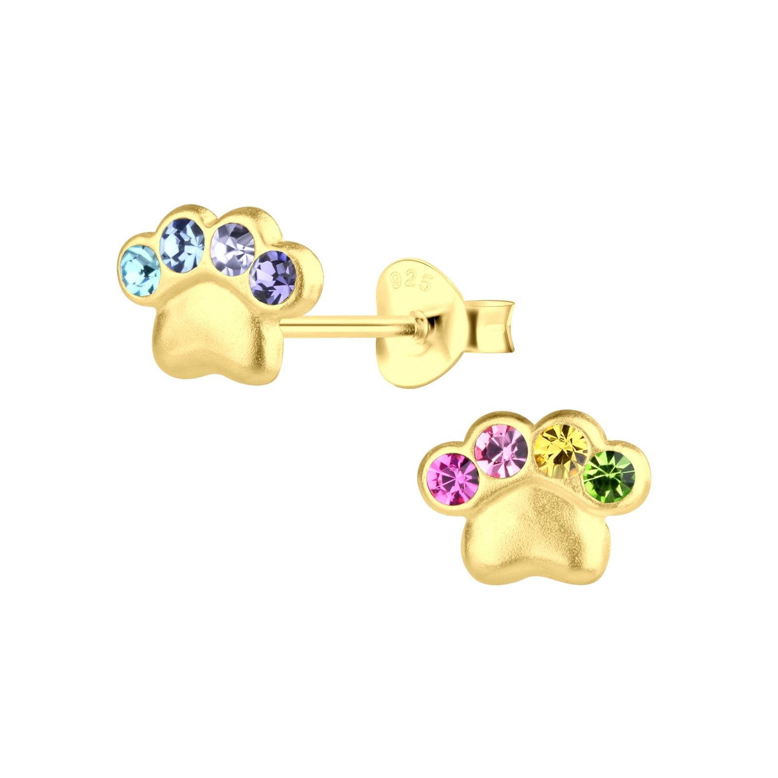& Other Stories Silver Paw Print Stud Earrings Gold Plated Size ONE SIZE - 1 Preview