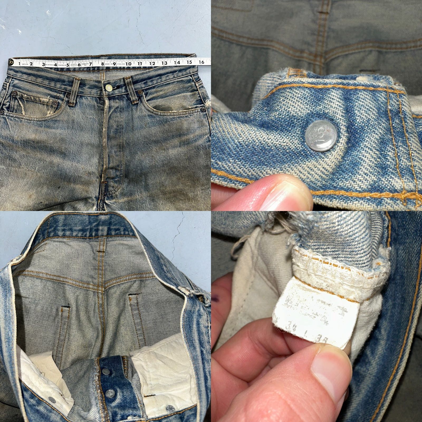 Levi's VINTAGE Levi's 501 XX Jeans Redline Selvedge Blue Mid Wash 31x27 80s Mens Size US 31 - 8 Thumbnail