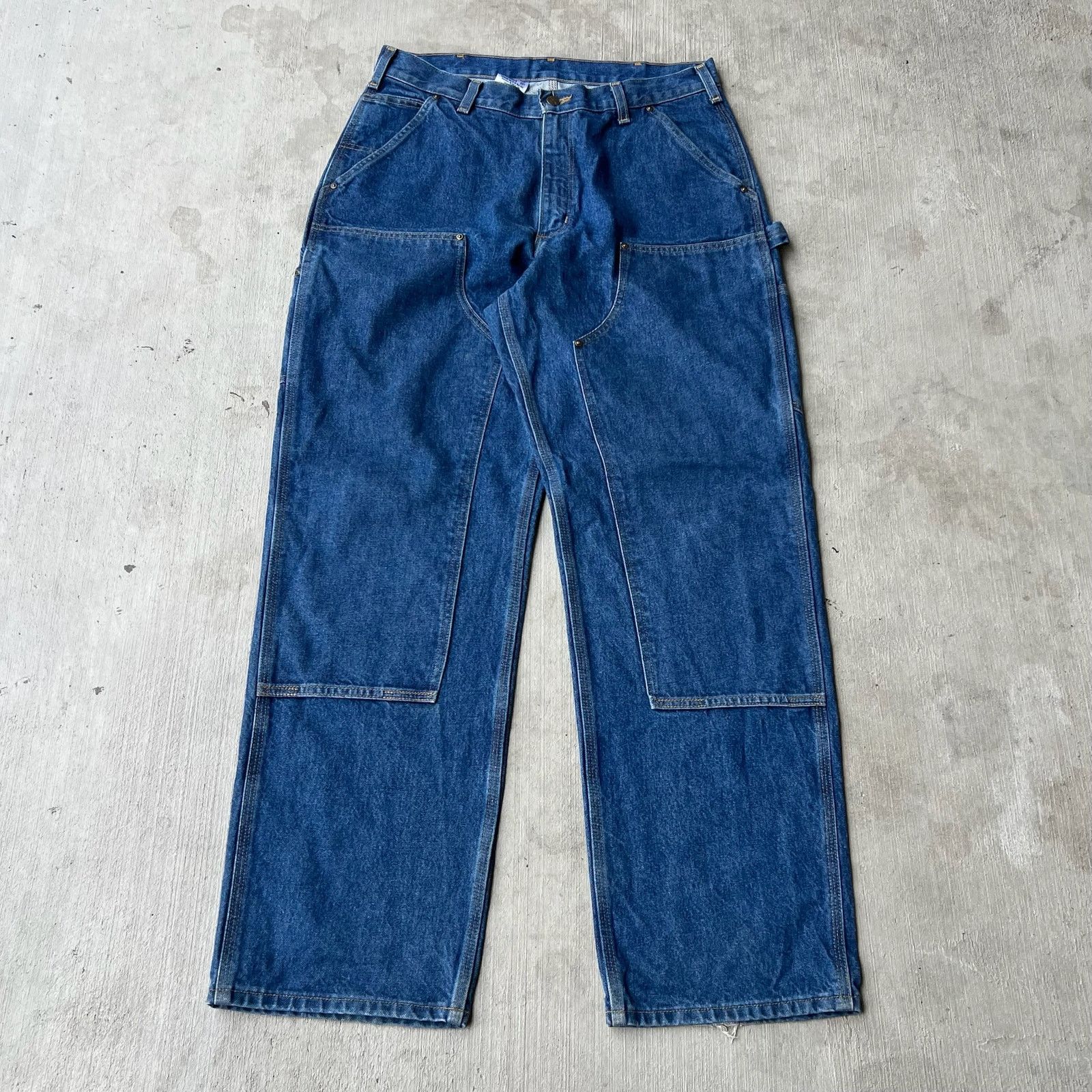 Carhartt × Vintage Carhartt denim blue jean double knee work carpenter pants Size US 34 / EU 50 - 1 Thumbnail