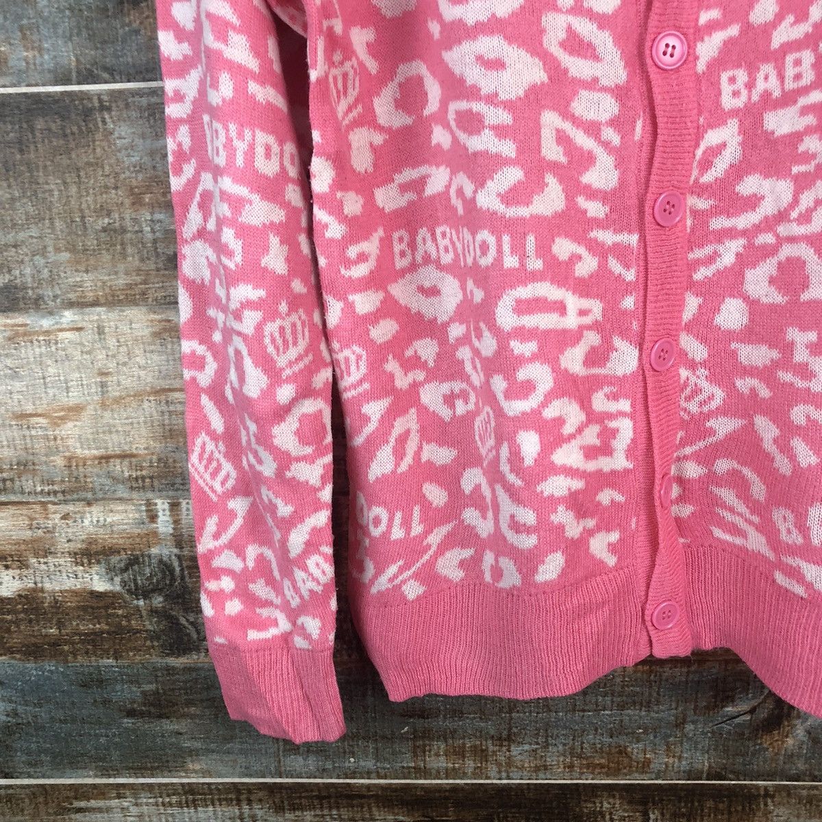Japanese Brand DL Baby Doll Pink Cardigan Knitwear #C673 Size S / US 4 / IT 40 - 7 Thumbnail