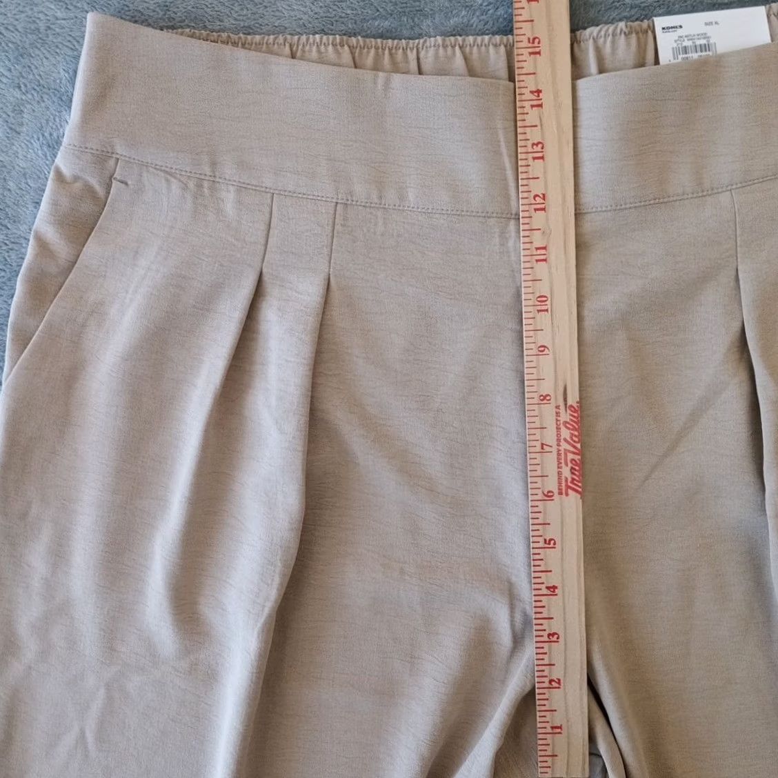 Nine West Nine West Ankle Pants Womens XL Beige Wide-Leg Pleated Pull On Size 40" / US 18 - 3 Thumbnail