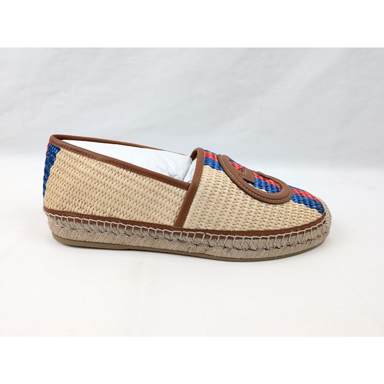 Gucci o1rshd1 Interlocking G Raffia Espadrilles in Multicolor Size US 9 / EU 42 - 1 Thumbnail