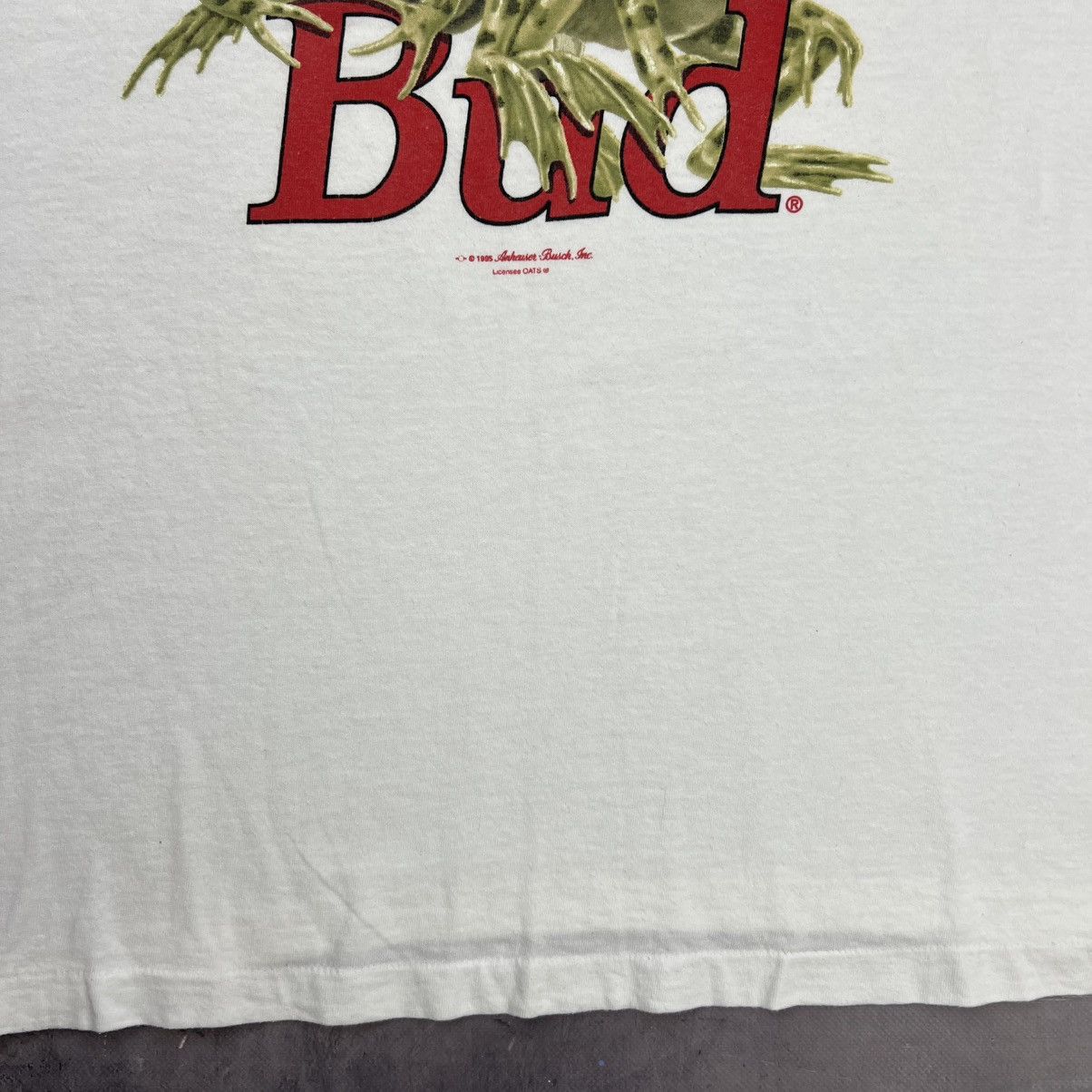 Budweiser Rare! Budweiser Frog Big Logo Tee 90s Single Stitch Vintage Size US XL / EU 56 / 4 - 9 Thumbnail