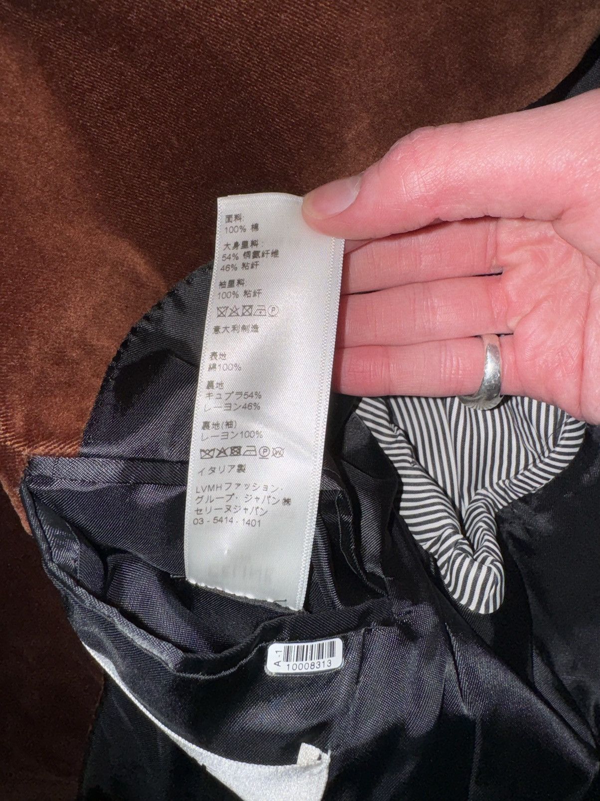 Celine × Hedi Slimane Double Breasted Velvet Blazer Size 44R - 4 Thumbnail