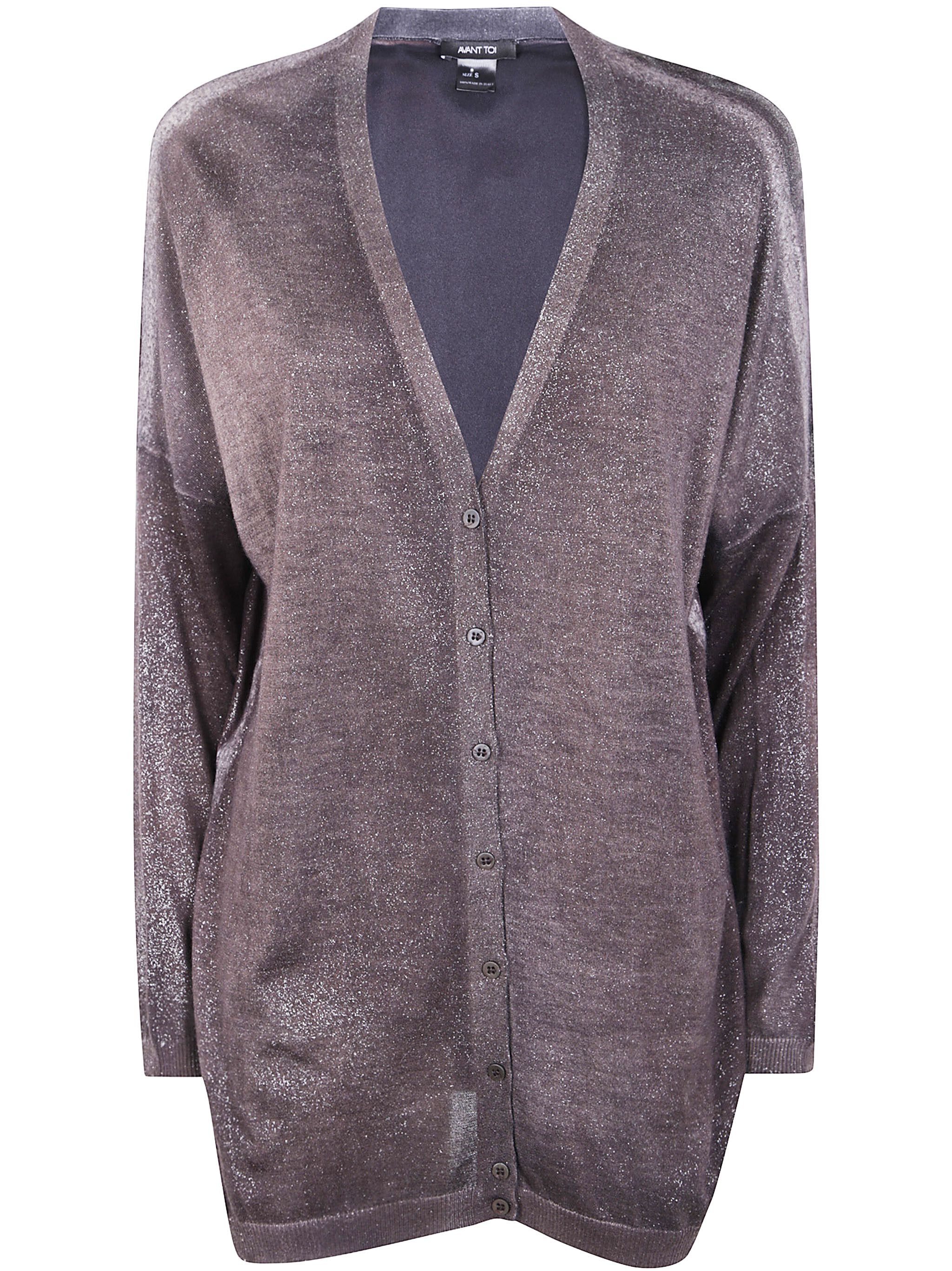Avant Toi "STAR DUST" EFFECT LONG CARDIGAN WITH SILK ON BACK Size M / US 6-8 / IT 42-44 - 1 Thumbnail