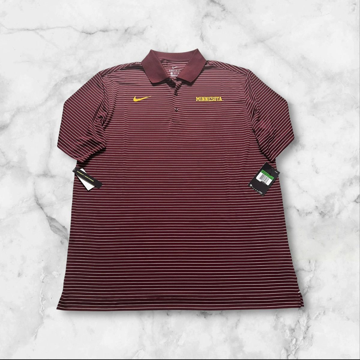 Nike Nike X Minnesota Dri Fit Shirt Mens XL Burgundy Striped NWT Size US XL / EU 56 / 4 - 1 Thumbnail