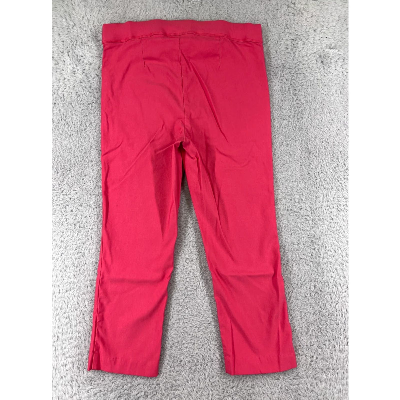 Vintage Rafaella Pants Women 12 Pink Straight Leg Chino Viscose Blend Stretch Twill Size 34" / US 12 / IT 48 - 2 Thumbnail