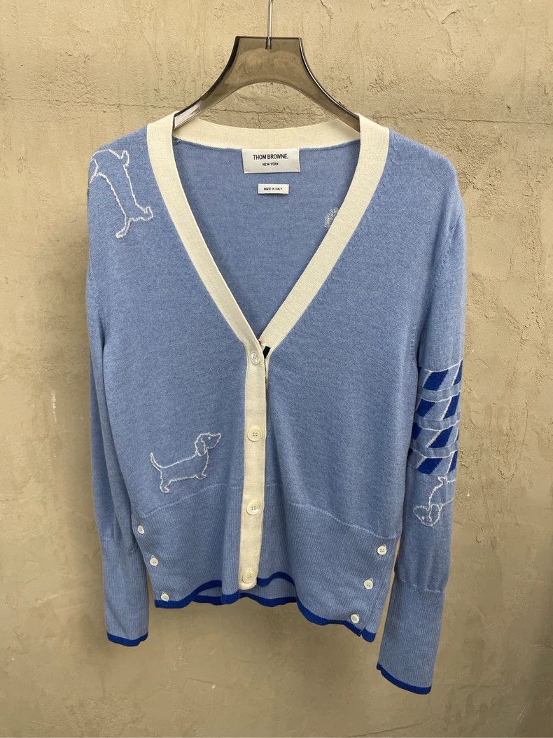 Thom Browne Thom browne Size 0 Sky blue puppy four-striped wool knitt Size XXS / US 00 / IT 34 - 3 Thumbnail