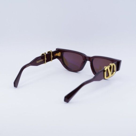 Valentino Valentino V-DUE VLS-103B Sunglasses Bordeaux Cat Eye Frame Size ONE SIZE - 9 Thumbnail