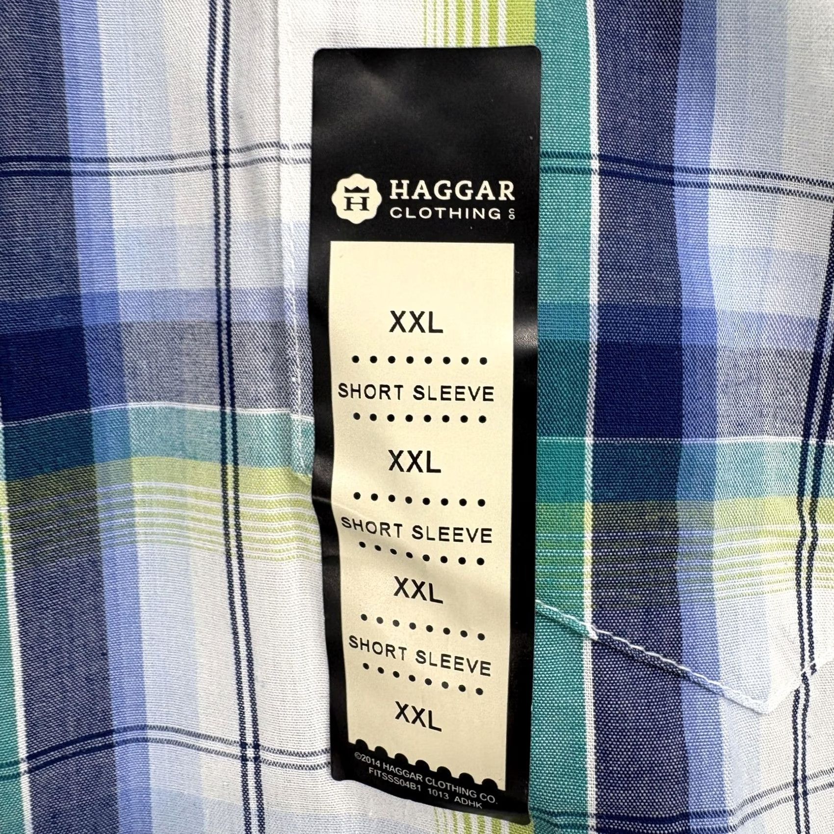 Haggar Haggar Mens 2XL Blue Plaid Short Sleeve Button Down Casual Easy Care Shirt NWT Size US XXL / EU 58 / 5 - 5 Thumbnail