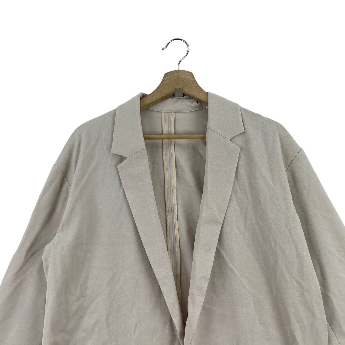 Japanese Brand JEANASIS Japanese Brand Three Quarter Sleeve Long Cream Coat Size L / US 10 / IT 46 - 2 Thumbnail