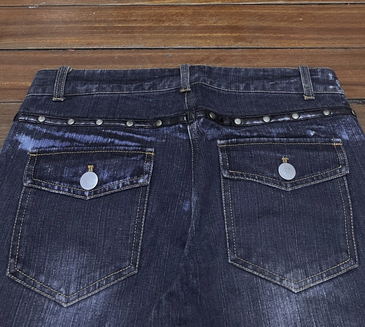 Le Grande Bleu (L.G.B.) Very Rare Vintage Brand Sexpot Revenge Flared Jeans 1990s Size US 31 - 4 Thumbnail
