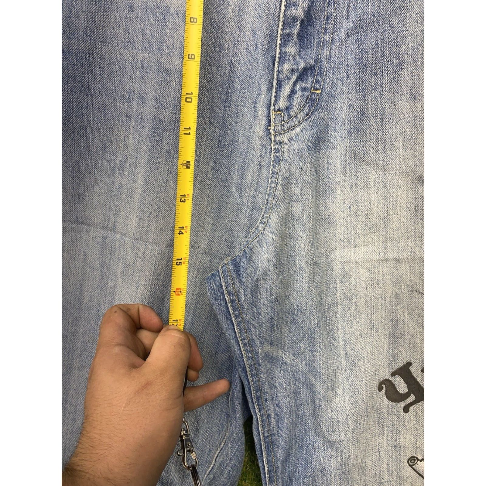 JNCO VINTAGE Lot 29 Mens 42 x 15 Baggy Jeans Shorts Denim Cotton Blend Blue 80s 90s Skater JNCO JNKO Baggy Mens Shorts Jeans Size US 42 / EU 58 - 7 Thumbnail