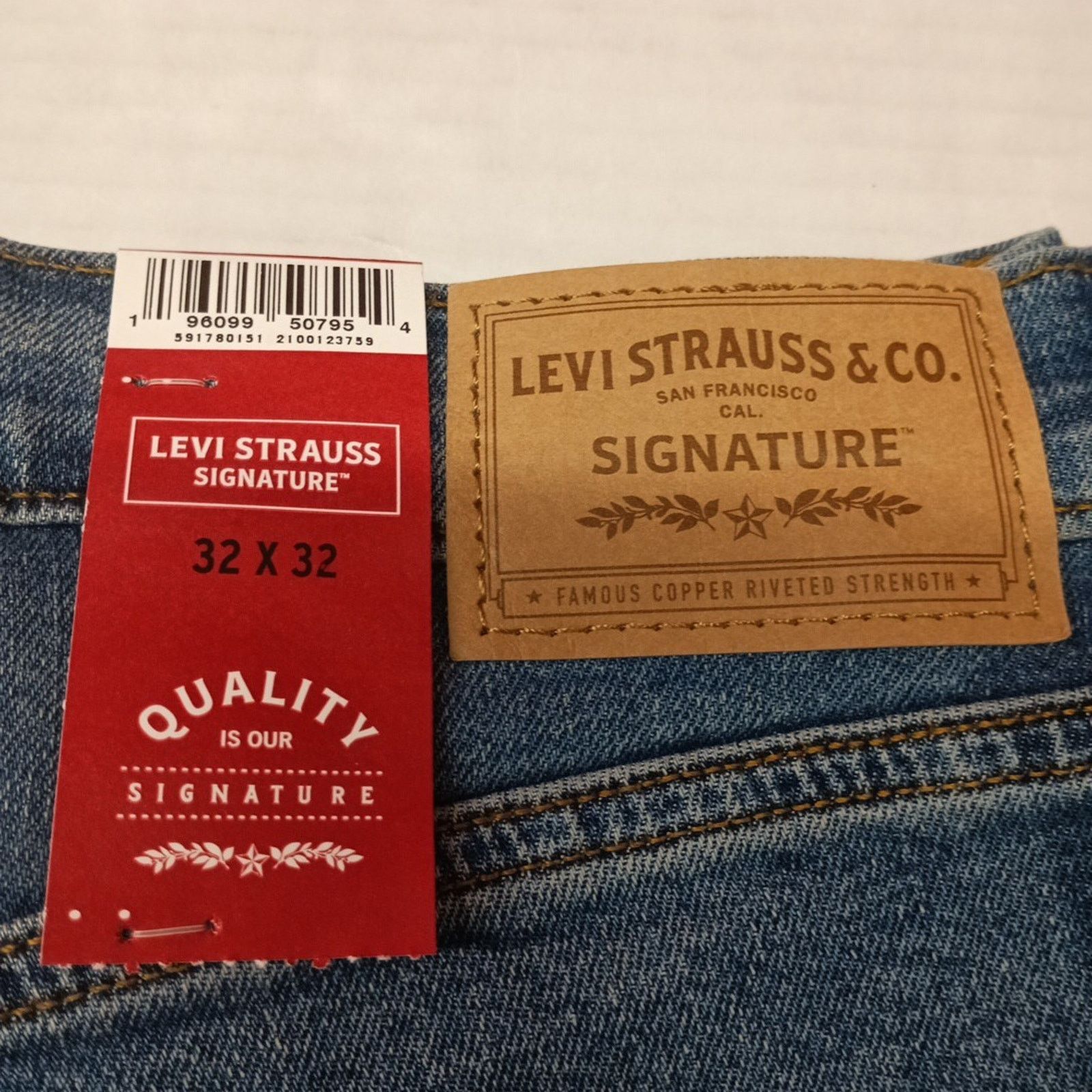 Levi's Signature by Levi Strauss Slim Fit Jeans Men's 32x32 Blue Size US 32 / EU 48 - 2 Thumbnail