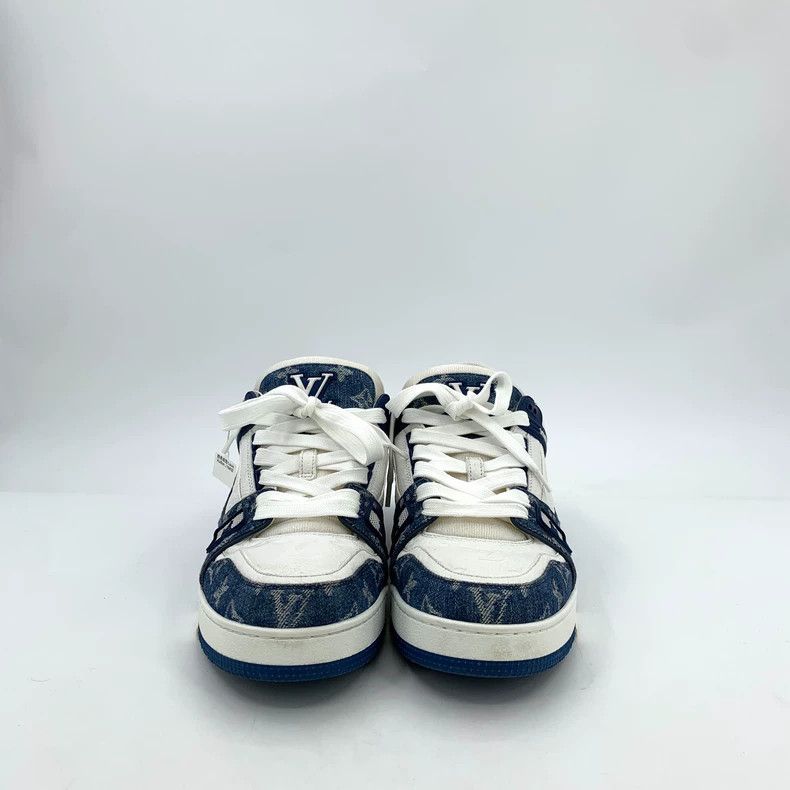 Louis Vuitton Louis Vuitton Blue and white color block logo jacquard lac Size US 10 / EU 43 - 3 Thumbnail