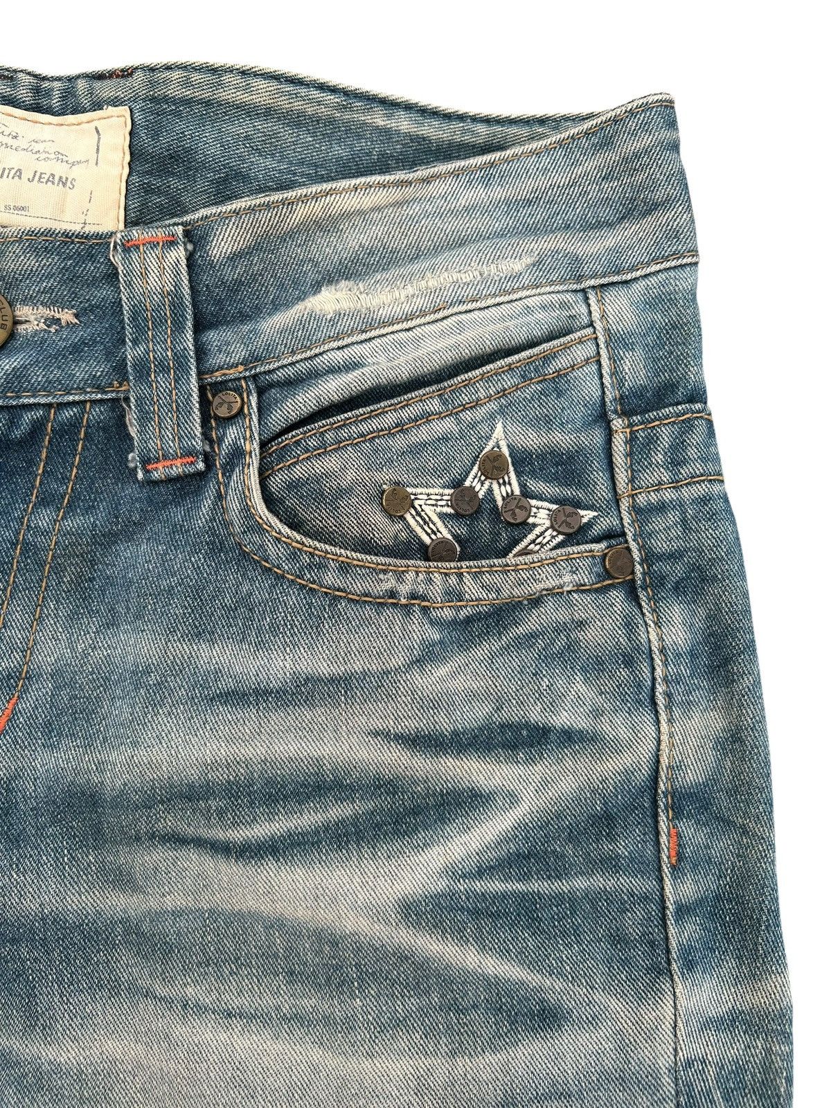 Kapital YOSHITOMO NARA LOLITA Exotic Vintage Distressed Denim Jeans Size US 34 / EU 50 - 7 Thumbnail