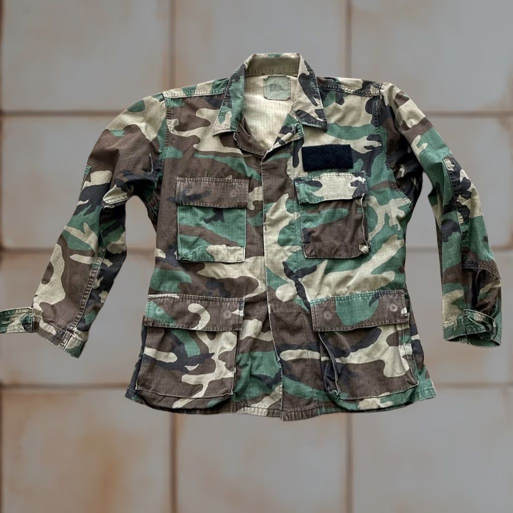Us Military Jacket Woodland Camo Cargo Shirt Small X-Short Mens Combat Bdu Army Outdoor Hunting in Gray, Men's
