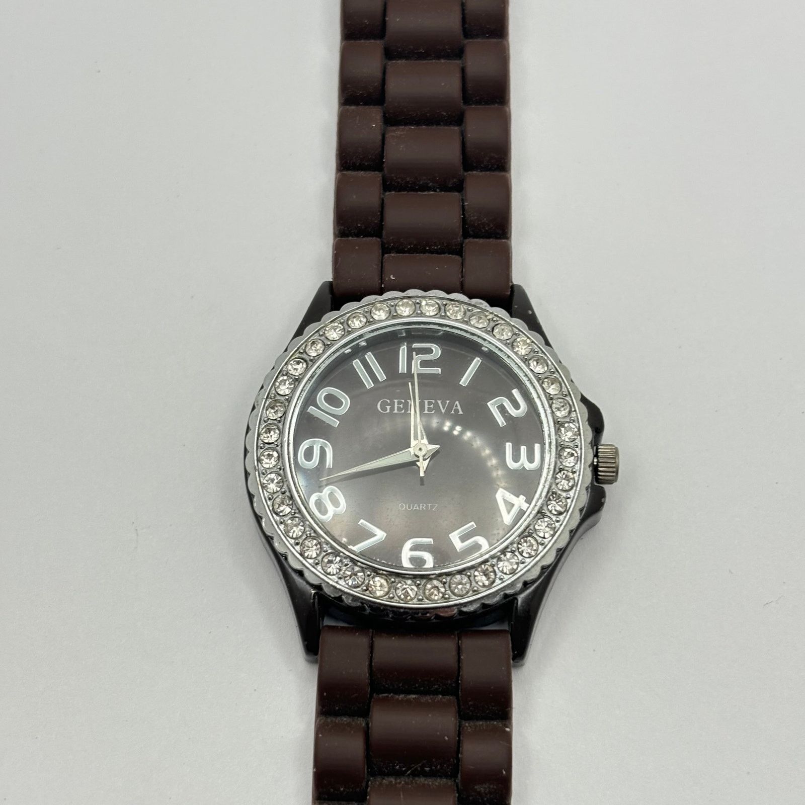 Other Silver & Brown Crystal Men's Watch Size ONE SIZE - 2 Thumbnail