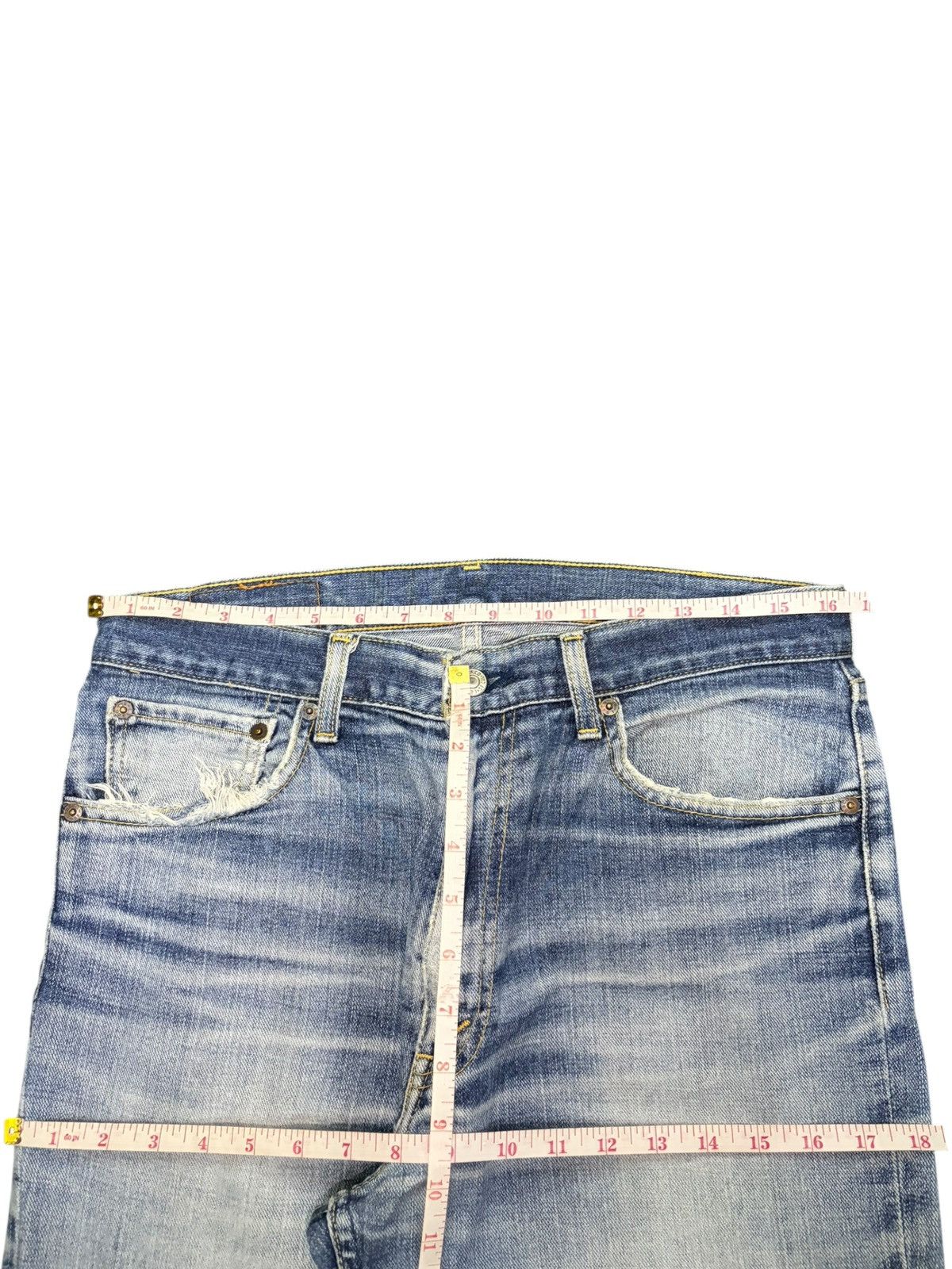 Levi's Vintage 90s Levis 533 Orange Tab Floral Distress Baggy Jeans Size 33" - 6 Thumbnail