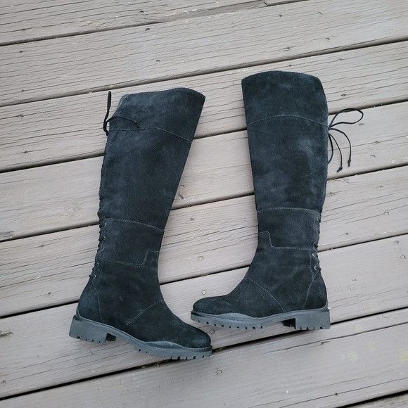 Nine West Nine West Black Suede Leather Over The Knee OTK Equestrian R Size US 7.5 / IT 37.5 - 5 Thumbnail