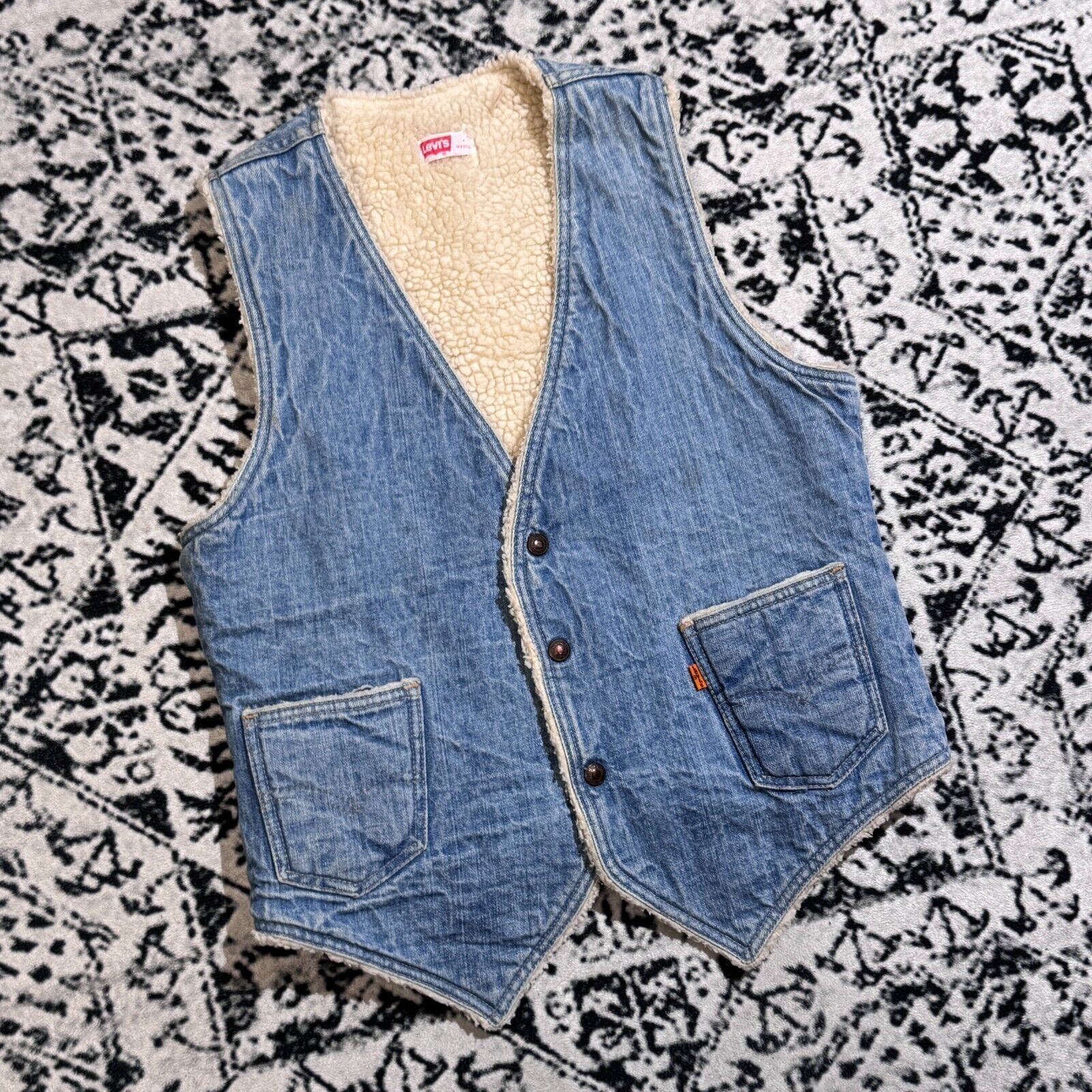 Levi's × Vintage Levis Baby Blue Cotton Vest Sherpa Jacket Size M Vintage Size US M / EU 48-50 / 2 - 3 Thumbnail
