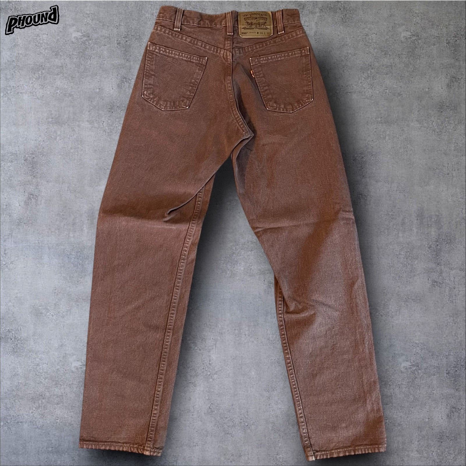 Levi's Vtg Levis 550 Jeans Mens 26x31.5 Brown Relaxed Tapered 90s Size US 26 / EU 42 - 3 Thumbnail