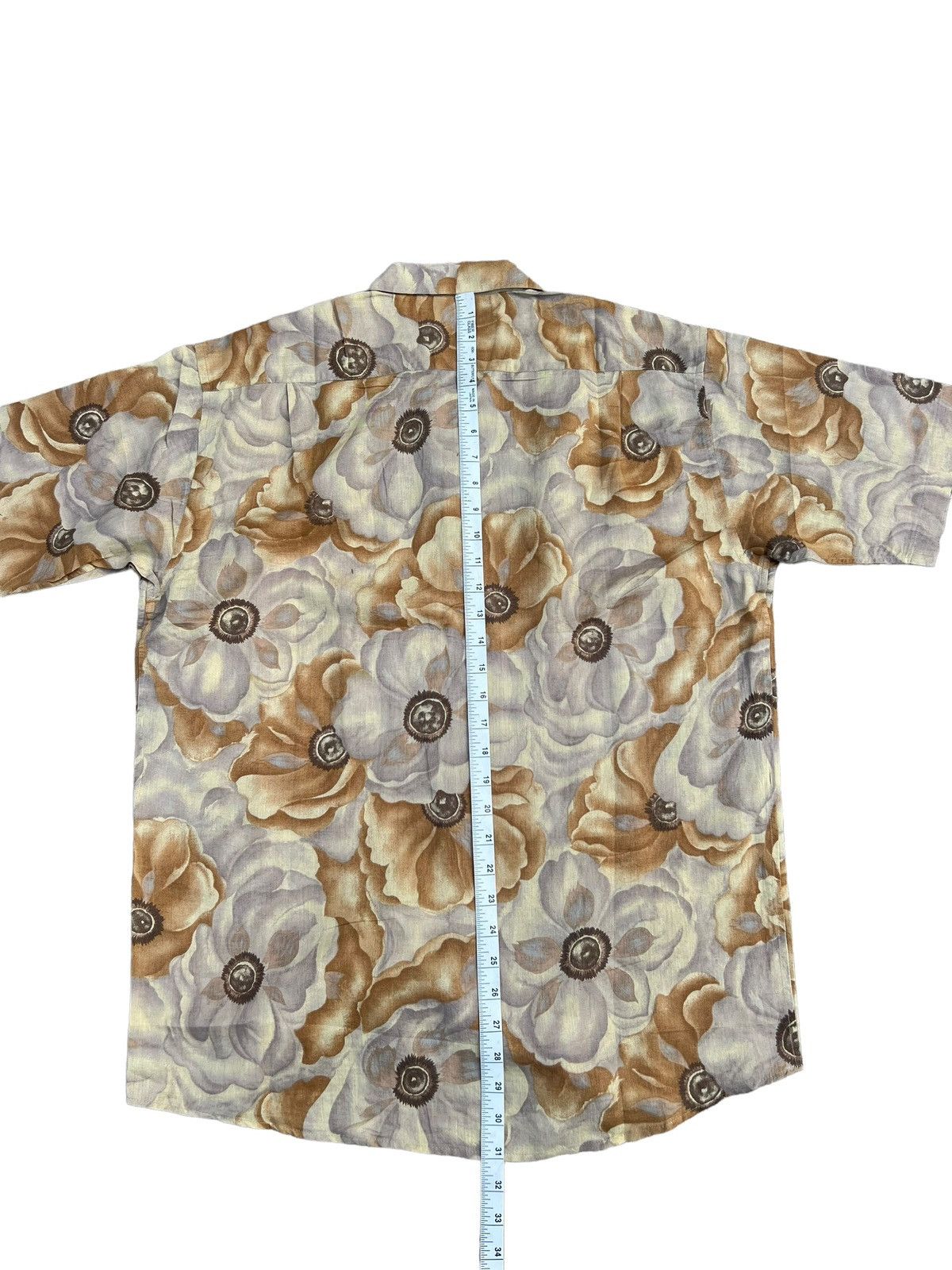 Lancel 90s Lancel Paris Psychedelic Flowers Linen Hawaiian Shirt Size US L / EU 52-54 / 3 - 4 Thumbnail